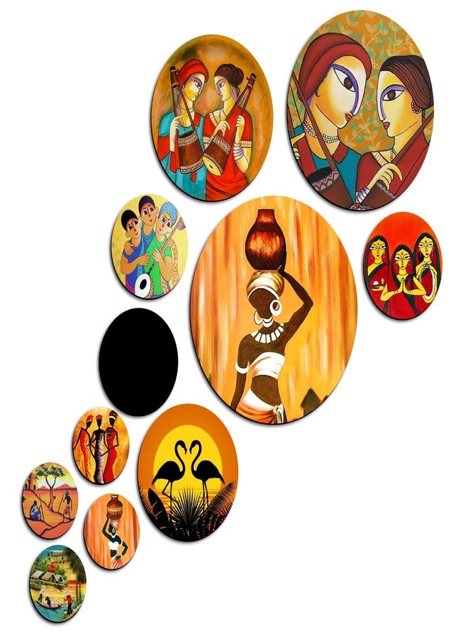 لوحة فنية ديكورية من خشب MDF من كاميري بازار، قطعة ديكور مثالية لغرفة المعيشة، المنزل، المكتب، الغرفة، الشرفة، أو المتجر | تصميم جذاب | KBC1115 | عبوة من 11 قطعة - Image 1